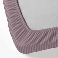 MORADO Premium Glace Cotton Stripe Double Fitted Bedsheet With 2 King Size Pillow Covers for Home-Hotels-Guest House (90x100 Inches) - 90x100inches