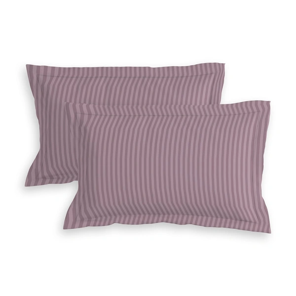 MORADO Premium Glace Cotton Stripe Double Fitted Bedsheet With 2 King Size Pillow Covers for Home-Hotels-Guest House (90x100 Inches) - 90x100inches