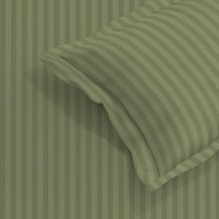 MORADO Premium Glace Cotton Stripe Double Fitted Bedsheet With 2 King Size Pillow Covers for Home-Hotels-Guest House (90x100 Inches) - 90x100inches