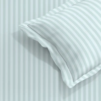 MORADO Premium Glace Cotton Stripe Double Flat Bedsheet With 2 King Size Pillow Covers for Home-Hotels-Guest House (90x100 Inches) - 90x100inches