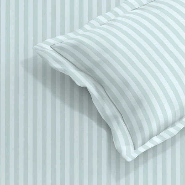 MORADO Premium Glace Cotton Stripe Double Flat Bedsheet With 2 King Size Pillow Covers for Home-Hotels-Guest House (90x100 Inches) - 90x100inches