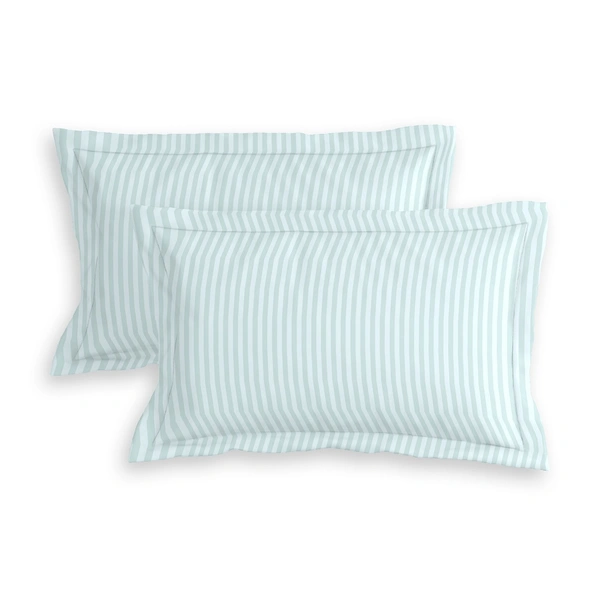 MORADO Premium Glace Cotton Stripe Double Flat Bedsheet With 2 King Size Pillow Covers for Home-Hotels-Guest House (90x100 Inches) - 90x100inches