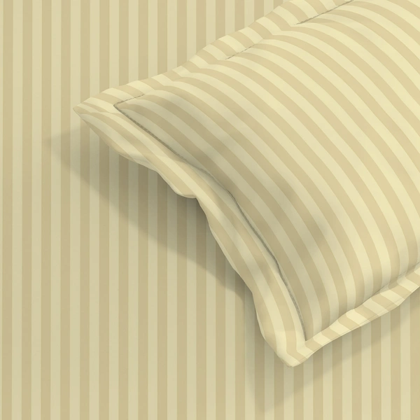 MORADO Premium Glace Cotton Stripe Double Flat Bedsheet With 2 King Size Pillow Covers for Home-Hotels-Guest House (90x100 Inches) - 90x100inches