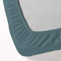 MORADO Premium Glace Cotton Stripe Single Fitted Bedsheet With 1 King Size Pillow Covers for Home-Hotels-Guest House (60x90 Inches) - 60x90inches