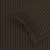 MORADO Premium Glace Cotton Stripe Single Fitted Bedsheet With 1 King Size Pillow Covers for Home-Hotels-Guest House (60x90 Inches) - 60x90inches