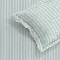MORADO Premium Glace Cotton Stripe Single Flat Bedsheet With 1 King Size Pillow Covers for Home-Hotels-Guest House (60x90 Inches) - 60x90inches
