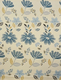 MORADO Premium Glace Cotton Elastic Fitted Double Bedsheet with 2 Pillow Covers (72x78x10 Inches, Blue Leaf) - 72x78x10 Inches