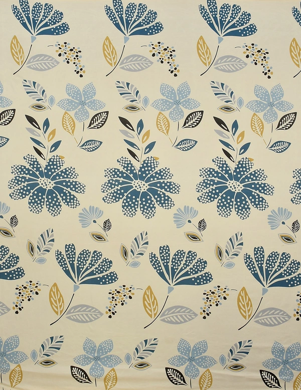 MORADO Premium Glace Cotton Elastic Fitted Double Bedsheet with 2 Pillow Covers (72x78x10 Inches, Blue Leaf) - 72x78x10 Inches