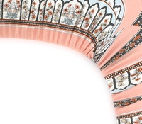 MORADO Premium Glace Cotton Elastic Fitted Double Bedsheet with 2 Pillow Covers (72x78x10 Inches, Carrot) - 72x78x10 Inches