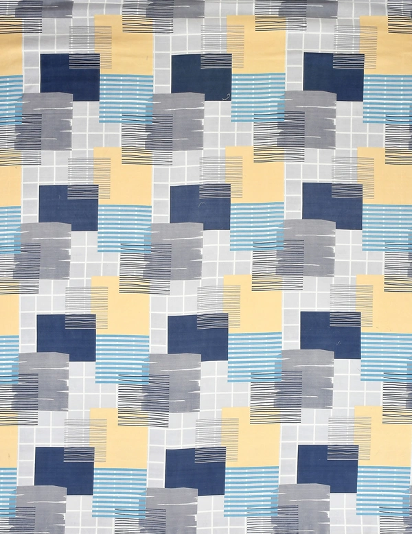 MORADO Premium Glace Cotton Elastic Fitted Double Bedsheet with 2 Pillow Covers (72x78x10 Inches, Blue Yellow) - 72x78x10 Inches, Blue