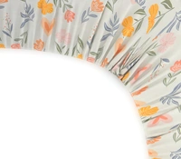 MORADO Premium Glace Cotton Elastic Fitted Single Bedsheet with 1 King Size Pillow Cover (36x72x8 Inches, Offwhite Blue) - 36x72x8 Inches, Mutlicolor