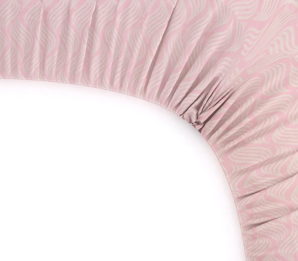 MORADO Premium Glace Cotton Elastic Fitted Single Bedsheet with 1 King Size Pillow Cover (36x72x8 Inches, Pink) - 36x72x8 Inches, Pink