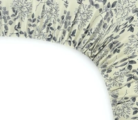 MORADO Premium Glace Cotton Elastic Fitted Single Bedsheet with 1 King Size Pillow Cover (36x72x8 Inches, Cream Black) - 36x72x8 Inches