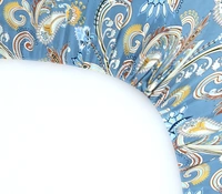 MORADO Premium Glace Cotton Elastic Fitted Double Bedsheet with 2 King Size Pillow Covers (72x78x8 Inches, Blue) - 72x78x8 Inches, Blue