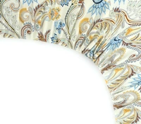 MORADO Premium Glace Cotton Elastic Fitted Single Bedsheet with 1 King Size Pillow Cover (36x72x8 Inches, Offwhite) - 36x72x8 Inches, Blue