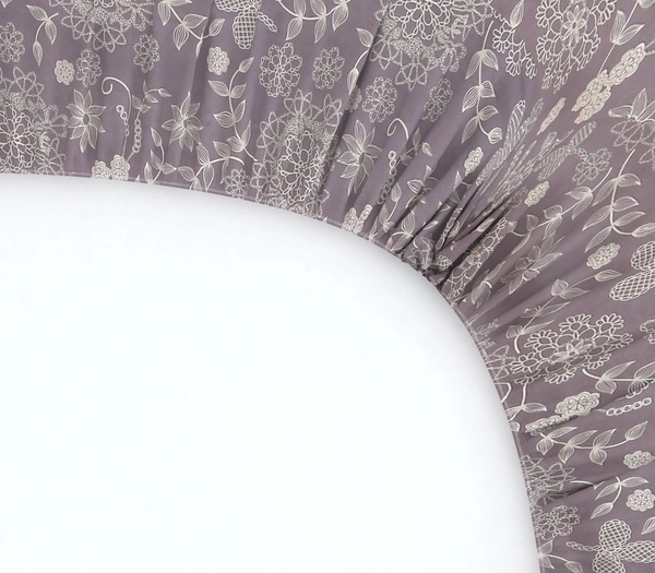 MORADO Premium Glace Cotton 210 TC Elastic Fitted Single Bedsheet with 1 Pillow Cover (36x72x8 Inches) - 36x72x8 Inches