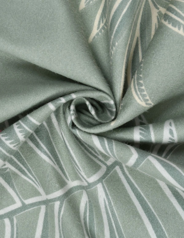 MORADO Glace Cotton 5 Pcs with Beautiful White Pompom Lace Bedding Set | Double Bed Size Bedsheet with 2 Pillow Covers and 2 Filled Cushions (90x100 Inches - Green) - 90x100 Inches, Green