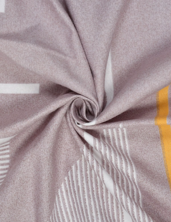 MORADO Glace Cotton 5 Pcs with Beautiful White Pompom Lace Bedding Set | Double Bed Size Bedsheet with 2 Pillow Covers and 2 Filled Cushions (90x100 Inches - Brown) - 90x100 Inches, Brown