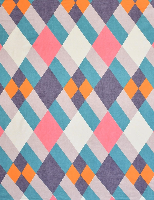 MORADO Premium Glace Cotton Double Bedsheet with 2 King Size Pillow Covers (90x100 Inches) - Multicolor