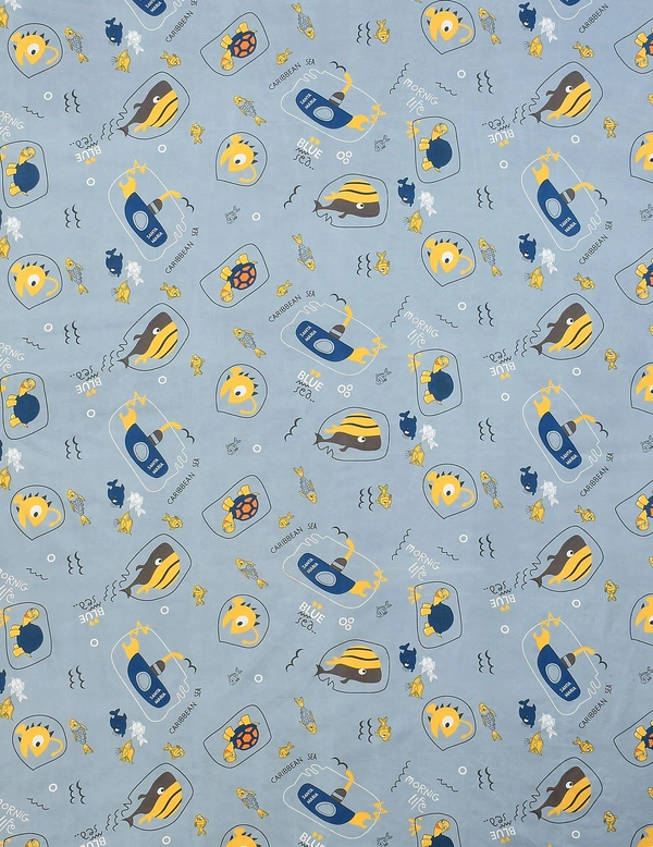 MORADO Premium Glace Cotton Double Bedsheet with 2 King Size Pillow Covers (90x100 Inches) - Blue