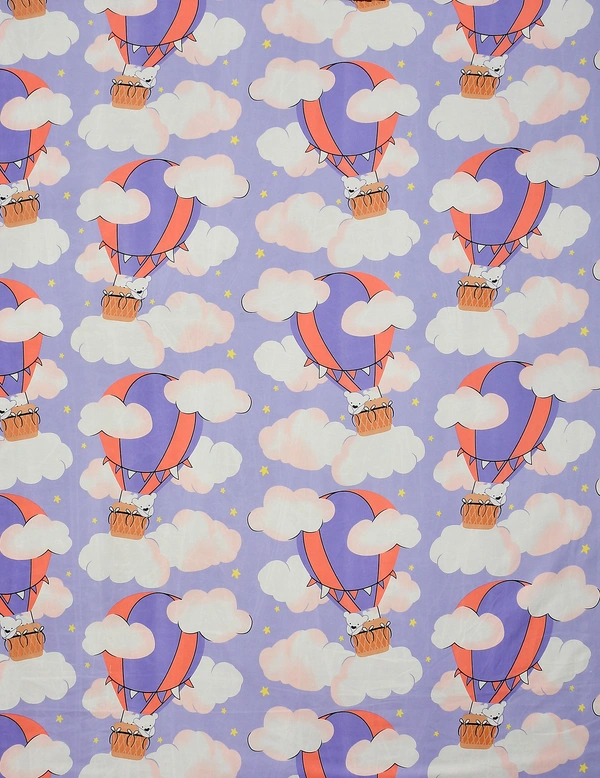 MORADO Premium Glace Cotton Elastic Fitted Double Bedsheet With 2 Pillow Covers (72x78x8 Inches) - 72x78x8 Inches, Purple