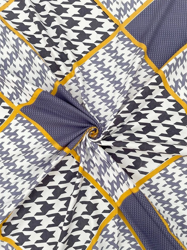 MORADO Premium Glace Cotton Double King Bedsheet with 2 King Size Pillow Covers (108x108 Inches)