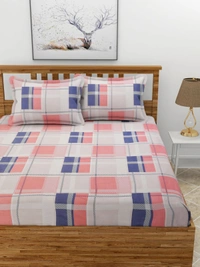 MORADO Premium Glace Cotton Double King Bedsheet with 2 King Size Pillow Covers (108x108 Inches)