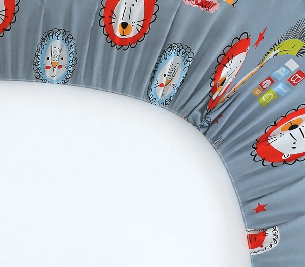 MORADO Premium Glace Cotton Elastic Fitted Single Bedsheet with 1 Pillow Cover (36x72x8 Inches) - Grey