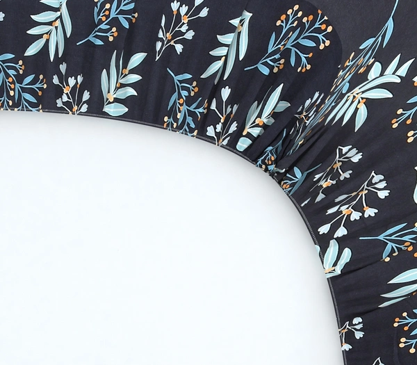 MORADO Premium Glace Cotton Elastic Fitted Double Bedsheet With 2 Pillow Covers (72x78x8 Inches) - 72x78x8 Inches, Blue