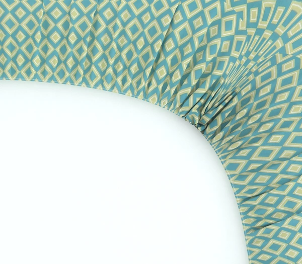 MORADO Premium Glace Cotton Elastic Fitted Single Bedsheet With 1 Pillow Cover (36x72x8 Inches) - 36x72x8 Inches, Green