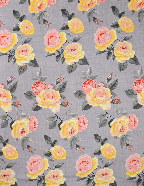 MORADO Premium Glace Cotton Elastic Fitted Double Bedsheet with 2 King Size Pillow Covers (72x78x10 Inches) - 72x78x10 Inches, Multicolor