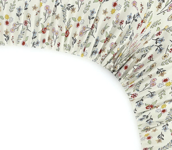 MORADO Premium Glace Cotton Elastic Fitted Double Bedsheet with 2 King Size Pillow Covers (72x78x10 Inches) - 72x78x10 Inches, Offwhite