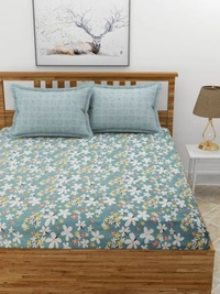 MORADO Premium Glace Cotton King Size Double Bedsheet With 2 King Size Pillow Covers (108x108 Inches) - 108x108 Inches, Grey