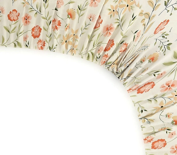 MORADO Premium Glace Cotton Single Bedsheet With 1 King Size Pillow Cover (60x90 Inches) - 36x72x8 Inches