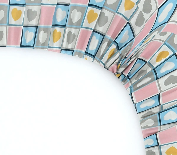 MORADO Premium Glace Cotton Elastic Fitted Double Bedsheet with 2 King Size Pillow Covers (72x78x10 Inches) - 72x78x10 Inches, Multicolor