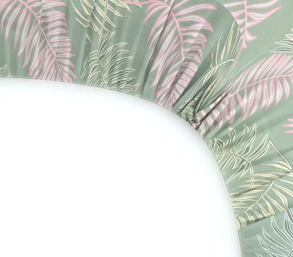 MORADO Premium Glace Cotton Single Bedsheet With 1 King Size Pillow Cover (36x72x8 Inches) - 36x72x8 Inches, Green