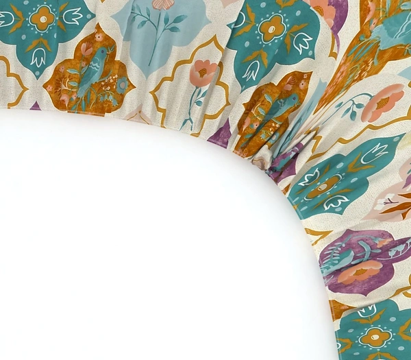 MORADO Premium Glace Cotton Elastic Fitted Double Bedsheet with 2 King Size Pillow Covers (72x78x8 Inches) - 72x78x8 Inches, Purple