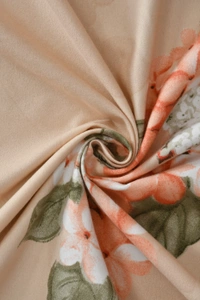 MORADO Premium Glace Cotton Double Bedsheet With 2 King Size Pillow Covers (90x100 Inches) - 72x78x8 Inches, Peach