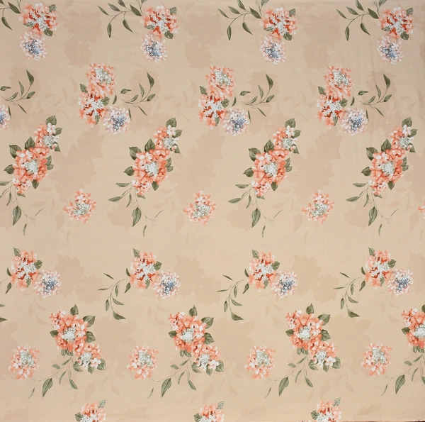 MORADO Premium Glace Cotton Double Bedsheet With 2 King Size Pillow Covers (90x100 Inches) - 72x78x8 Inches, Peach