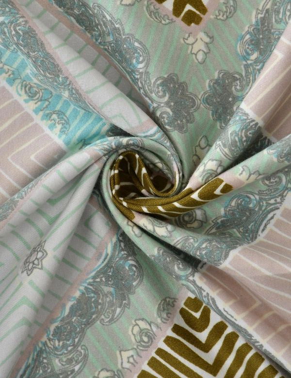 MORADO Premium Glace Cotton Single Bedsheet With 1 King Size Pillow Cover (60x90 Inches) - 60x90 Inches, Multicolor