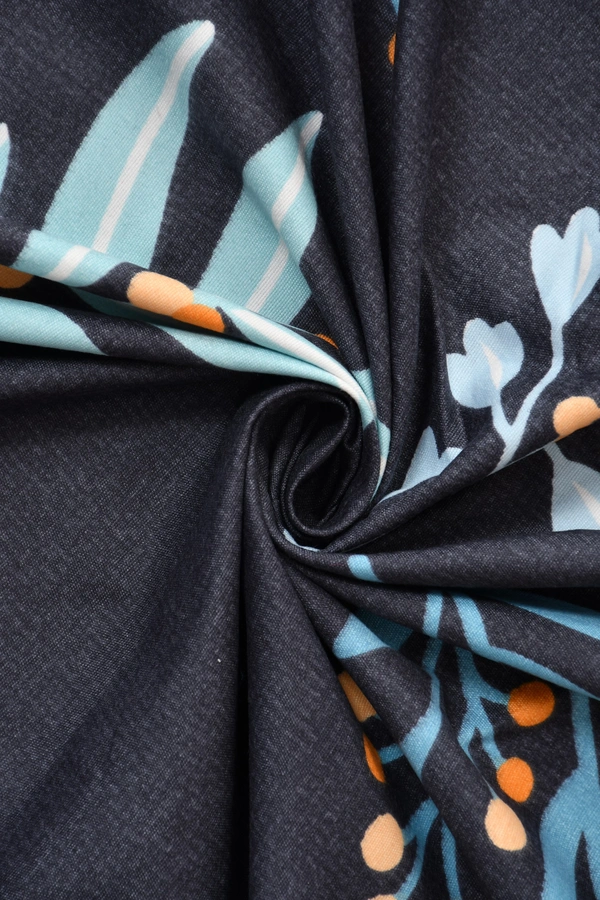 MORADO Premium Glace Cotton Elastic Fitted Double Bedsheet With 2 Pillow Covers (72x78x8 Inches) - 72x78x8 Inches, Blue