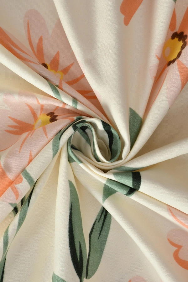 MORADO Premium Glace Cotton Single Bedsheet With 1 King Size Pillow Cover (60x90 Inches) - 60x90 Inches, Beige