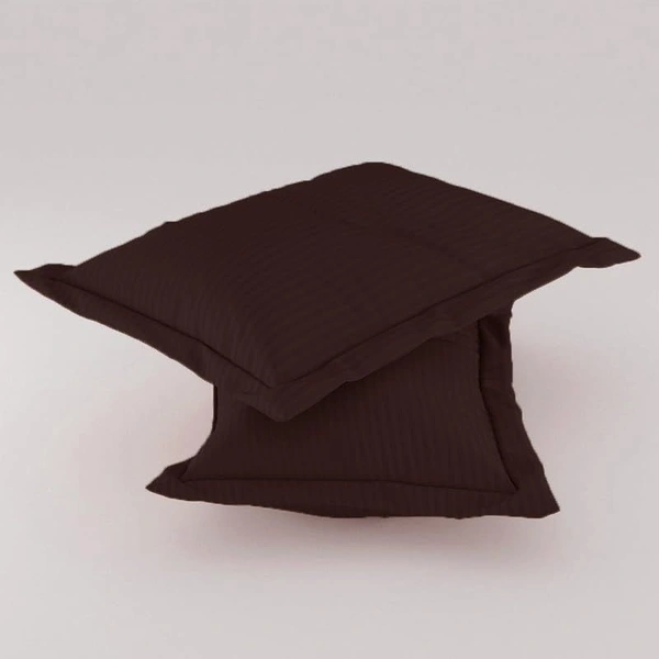 MORADO Premium Glace Cotton Stripe Double Bedsheet With 2 King Size Pillow Covers for Home-Hotels-Guest House (108x108 Inches) - 108x108 Inches, Brown