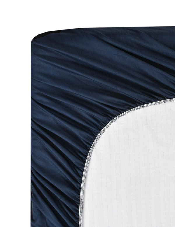 MORADO Water Resistant Terry Cotton Queen/King Size Elastic Fitted Mattress Protector (75x78x12 Inches - Fits Up To 12 Inches Mattress), Navy Blue - 75x78x12 Inches, Navy Blue