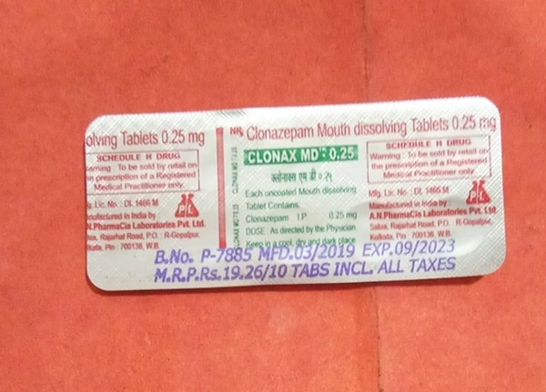 Clonax MD 0.25mg Tablet