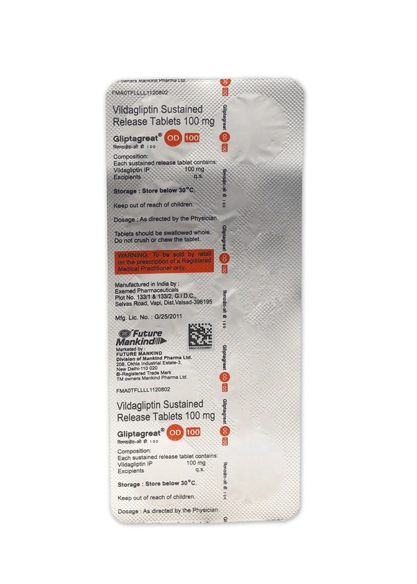 MANKIND PHARMA Gliptagreat Od 100Mg Tab (10 Tab)