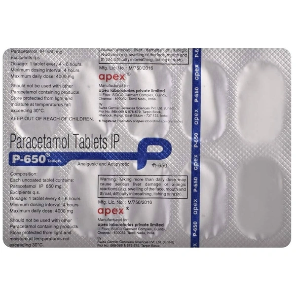 Apex Laboratories P 650Mgtab (10 Tab)