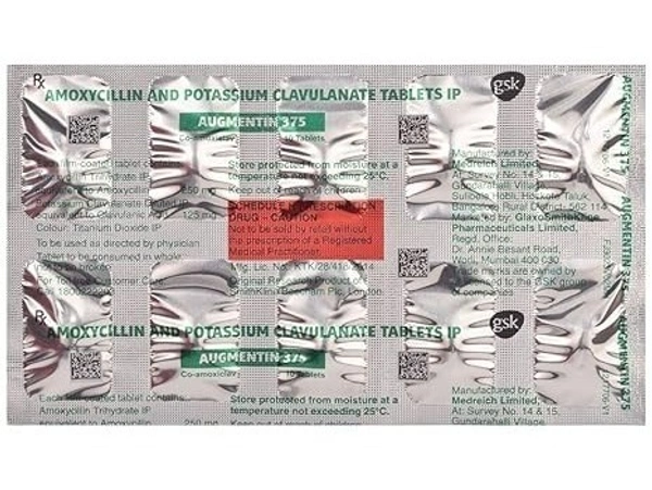 GLAXOSMITHKLIN Augmentin 375Mgtab (10 Tab)