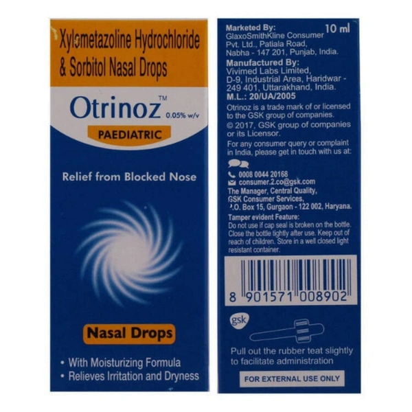 GLAXOSMITHKLIN Otrinoz Paediatric Drops (10 Ml)