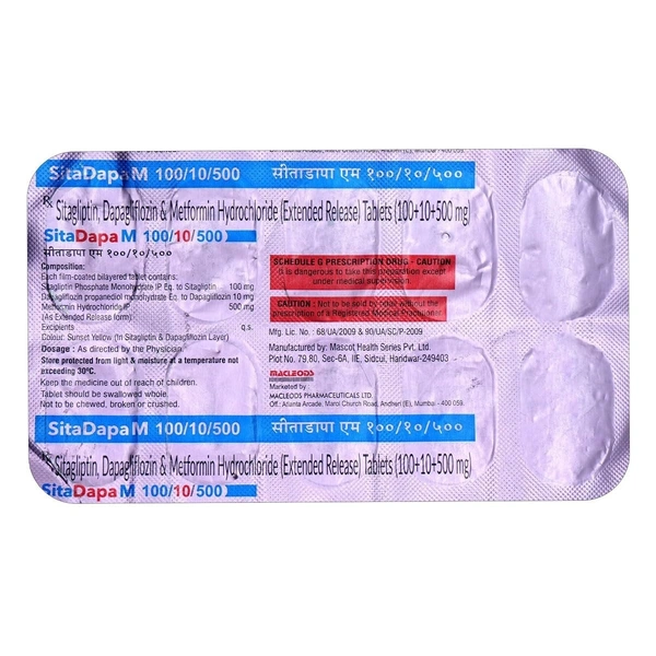 MACLEODS PHARMACEUTICALS Sitadapa M 500Mgtab (10 Tab)
